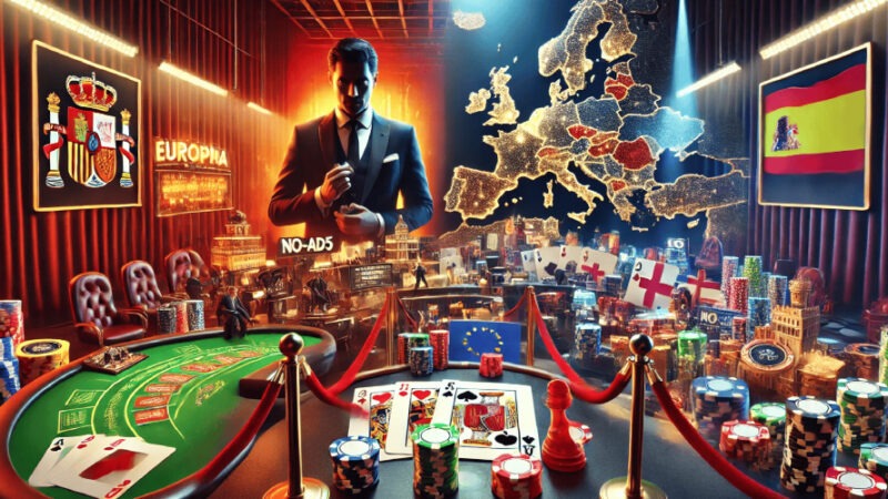 Representación metafórica del contraste regulatorio entre España y Europa en la publicidad del juego online.